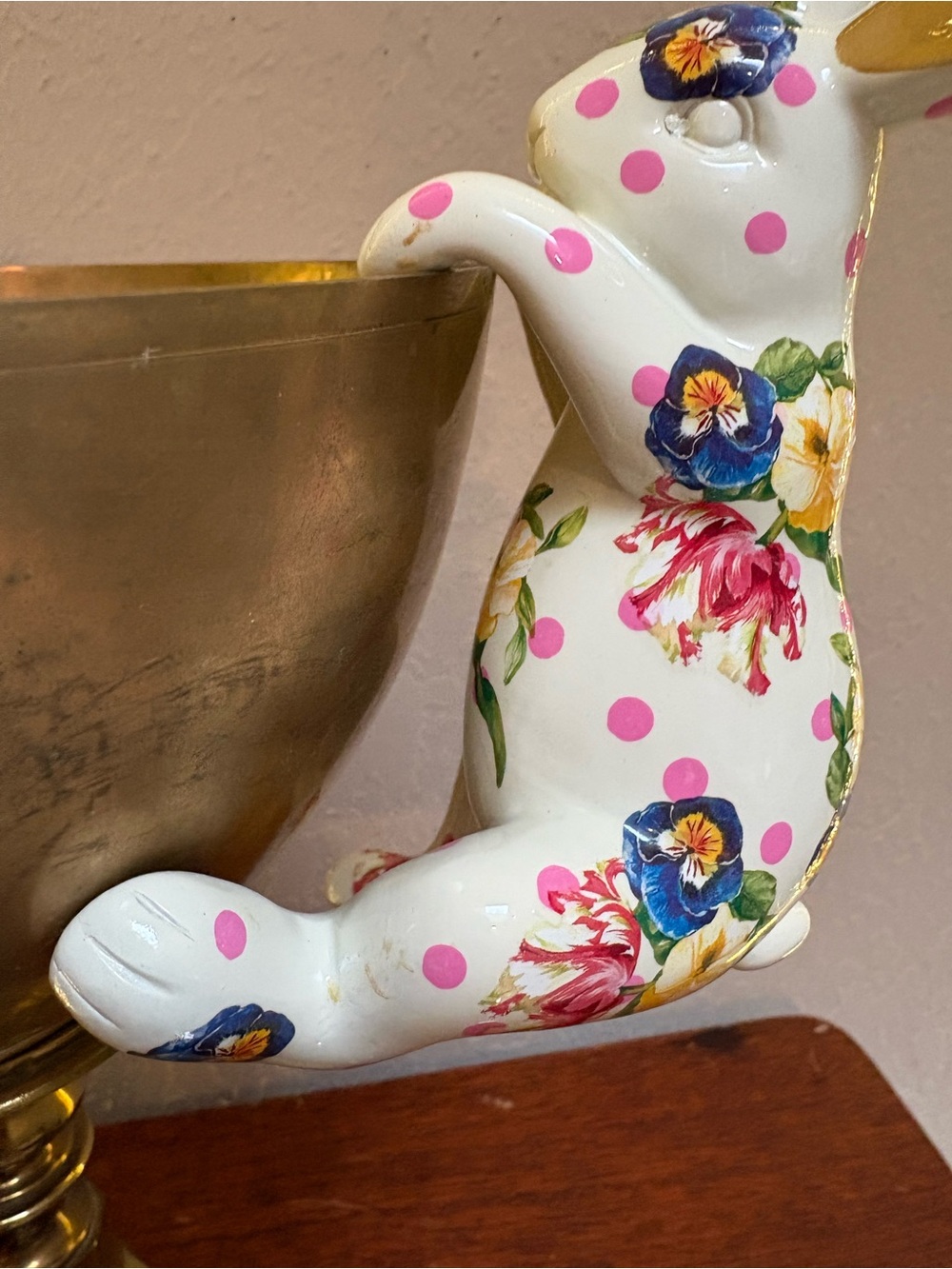 MacKenzie-Childs Floral Planter Bunny - Picture 3 of 8